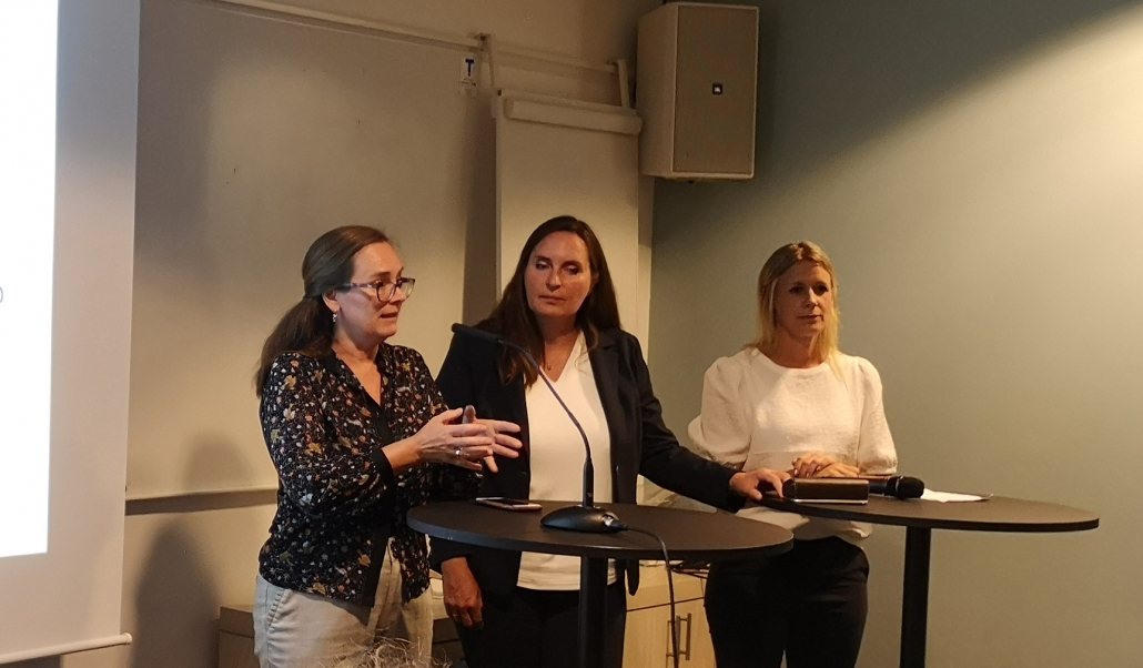 Hege Russnes (Oslo University Hospital), Grethe Foss (Norwegian Health Directorate) and Birgitte Lygren (Roche) discussed the importance of precision diagnostics for cancer patients.